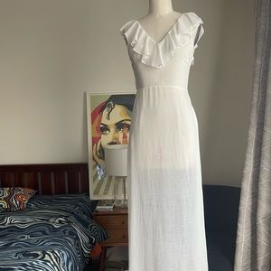 F19 NIA Sheer Ruffle Maxi Dress